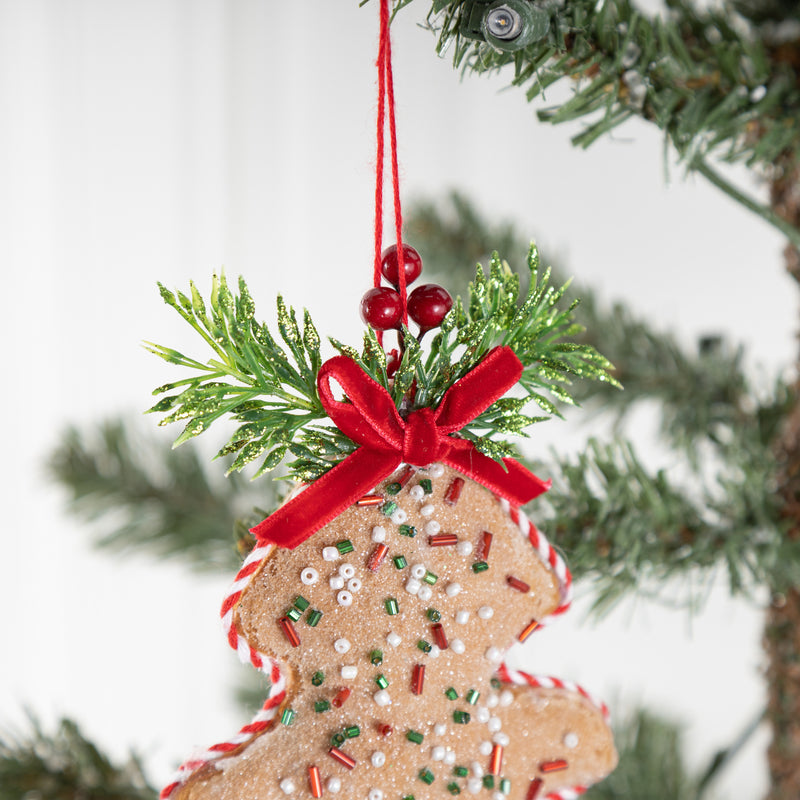 Bulk Christmas Ornaments Non-woven Xmas Tree Star with Red Bow Pendant Xmas Scene Decor Wholesale