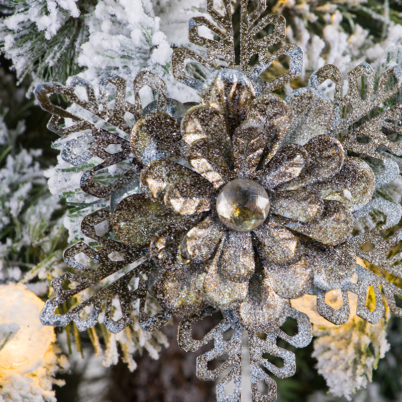 Bulk Christmas Ornaments Wood Hollow-out Snowflake with Pine Cone Xmas Tree Hanging Decorations Wholesale