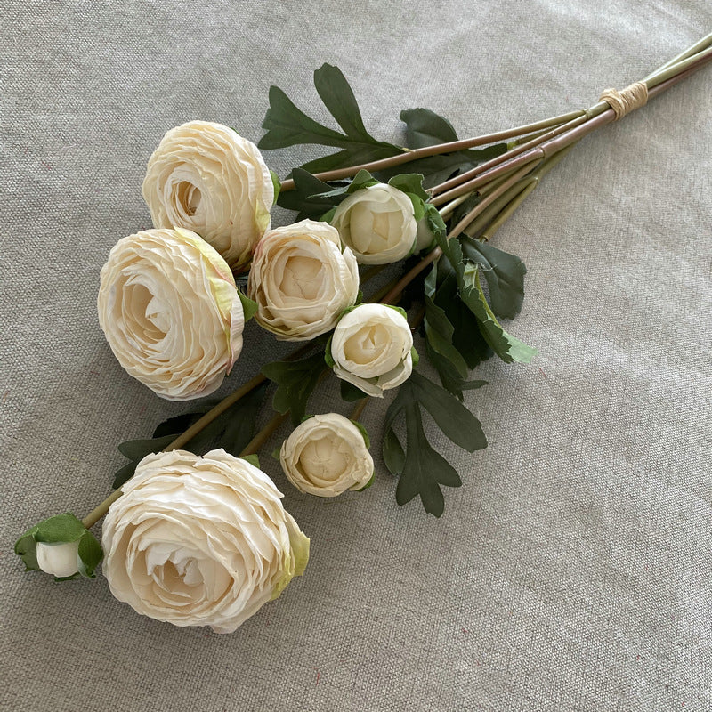 9-Bloom Hand-Tied Bouquet, Faux Silk Peony Stems, 22" Tall, Wedding & Home Decor