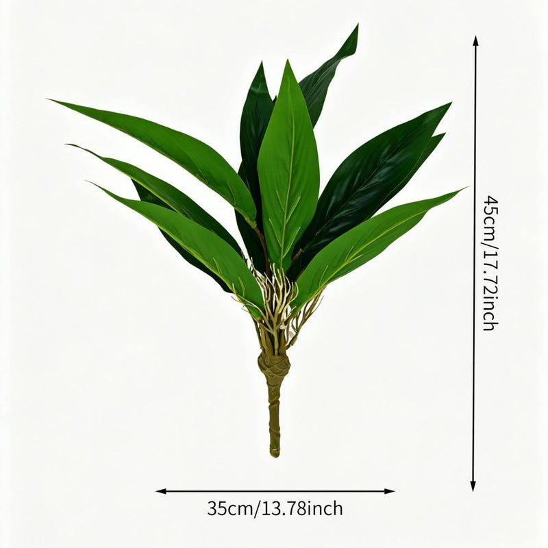 Artificial Croton Bush, 16" Faux Plastic Croton Plant for Home Decor, Wedding Centerpieces, Office & Commercial Spaces