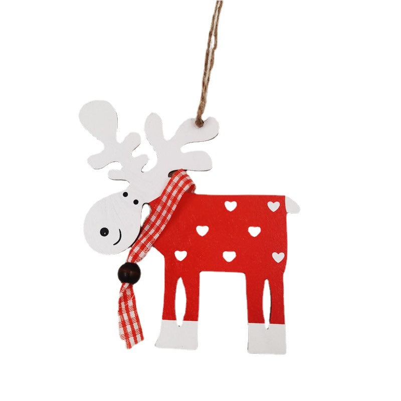 Lot de 5 décorations suspendues en forme d'élan avec corde pour décoration de fête de Noël, vente en gros