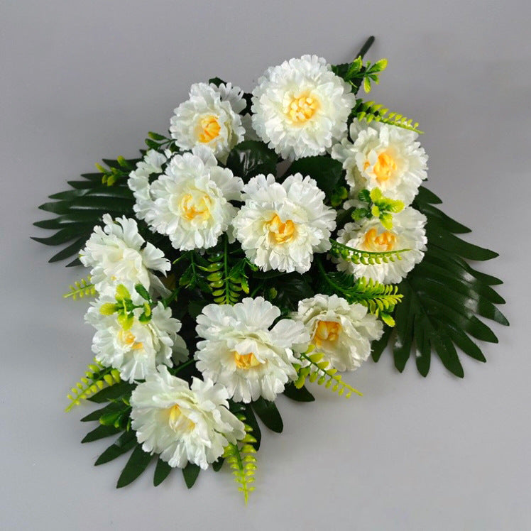 Artificial Peony Flower Bush with 12 Blooms, 20" Silk-Like Faux Floral Arrangement for Weddings, Home & Office Decor