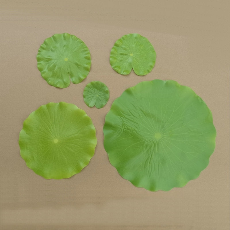 Artificial Lotus Leaf Single Stem, 4" Long, Plastic, Realistic Decoration for Home, Office, or Outdoor Use