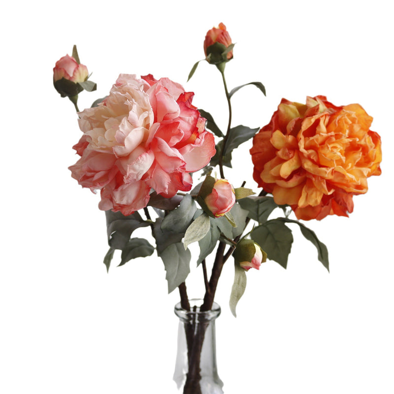 Luxury Peony Bush with 4 Blooms, 24" Tall Artificial Silk Flowers for Wedding Centerpieces, Home Decor & Events