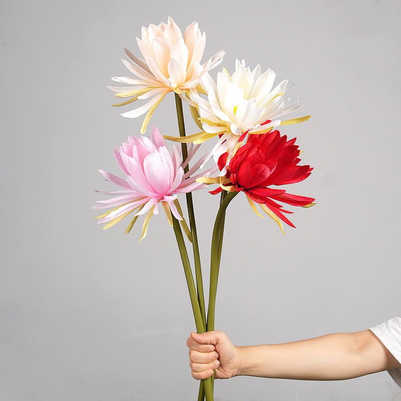 Single Stem Faux Silk Epiphyllum Flower, 24" Tall, 9" Bloom Diameter, Wedding Aisle Decor, Home Decor