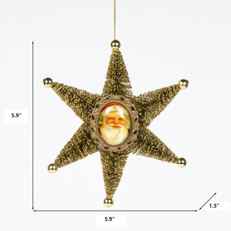 Bulk Christmas Ornaments Gold Leaf Cross Hexagon Glass Pendant Decoration Wholesale