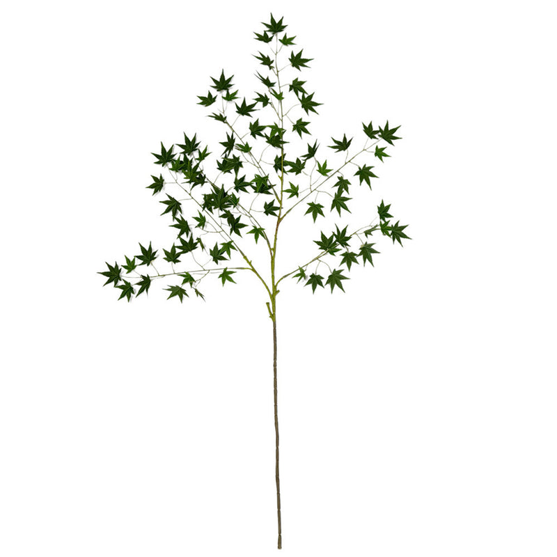 Artificial Maple Leaf Stem, Single Fall Foliage Branch 43" Tall, Silk-Like Fabric for Wedding Decor, Home & Office