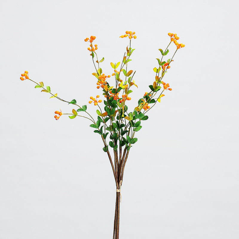 Artificial Berry Bouquet with 18 Blooms, 20" Length, Set of 6 Stems, Foam Material, Modern Farmhouse Decor for Home, Wedding, Commercial Spaces