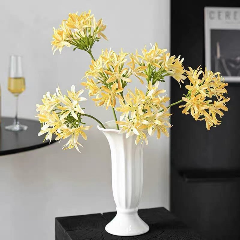 Single Stem Artificial Agapanthus Flower, 24" Tall Realistic Fake Flower for Wedding Decor, Home Styling, and Floral Arrangements