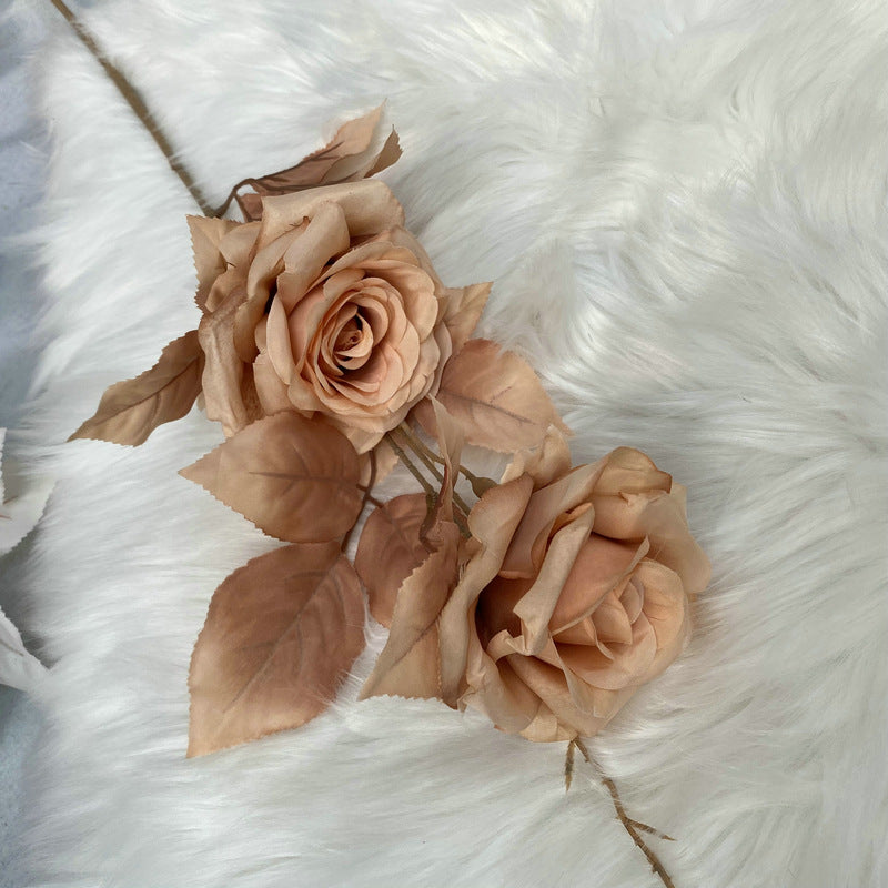 Artificial Alice Rose Stem, Single Stem with 2 Blooms, 31" Long, Silk-Like Fabric, for Weddings & Home Decor
