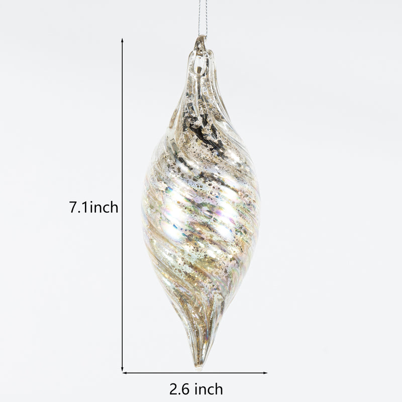 Bulk Christmas Glass Ornaments Sparkle Helical Drop Ornament for Christmas Tree Decor Wholesale