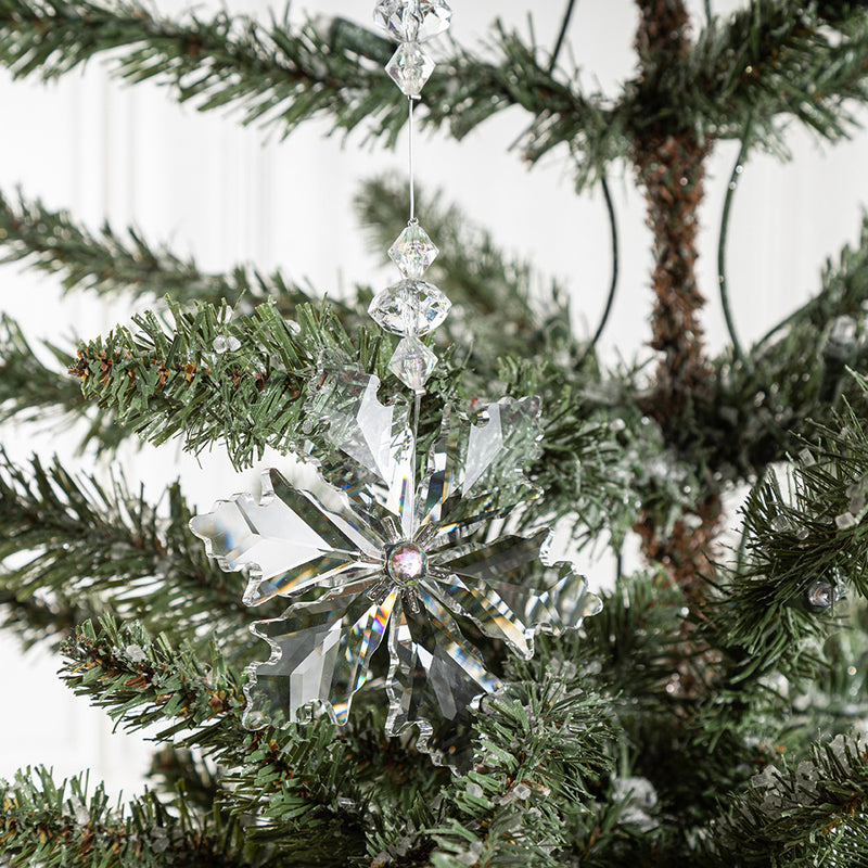 Bulk Christmas Snowflake Ornaments Acrylic Clear Hanging Pendant for Xmas Party Decor Wholesale