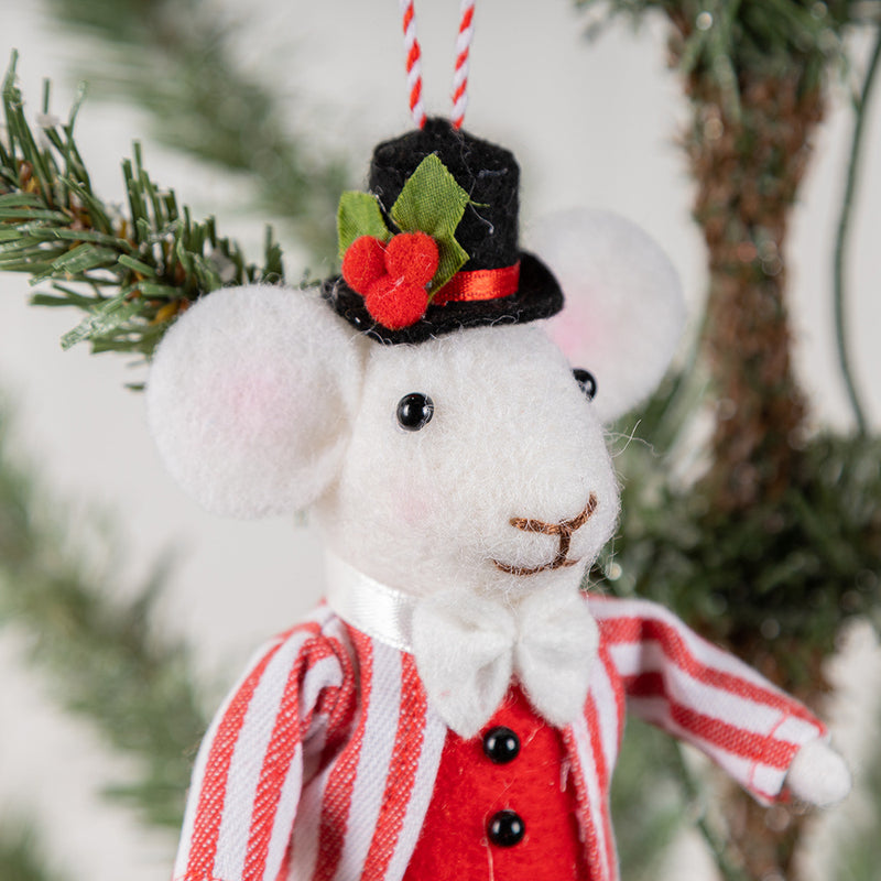 Bulk Christmas Felt Mice Ornaments for Christmas Tree Wreath Home Party Supplies Hanging Decor Wholesale