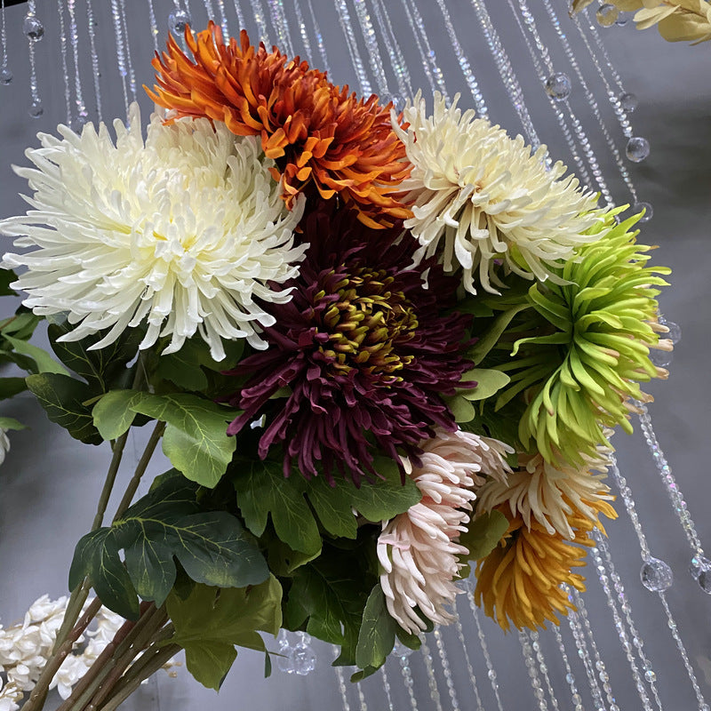 Single Stem Faux Silk Chrysanthemum Flower, 29 Inches Tall, Perfect for Weddings and Home Decor