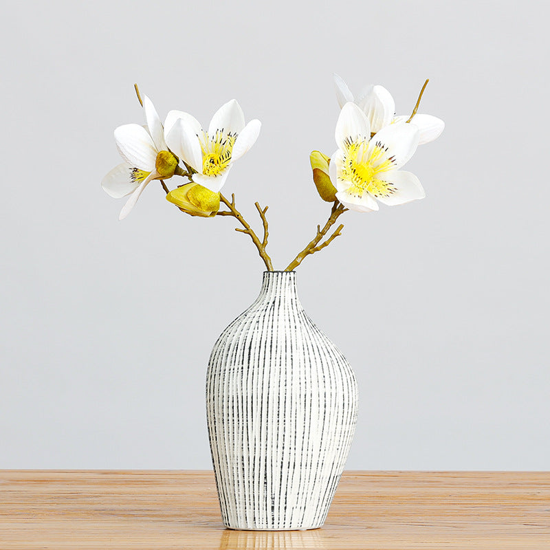 Single Stem Kapok Artificial Flower, 17" Tall with 4 Blooms, Faux Silk for Home Decor, Weddings & Events