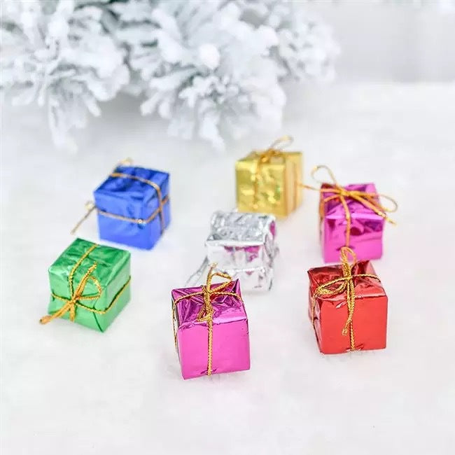 Bulk 24 Pcs Mini Foam Colorful Gift Box for Xmas Tree Hanging Ornaments Gift Wholesale
