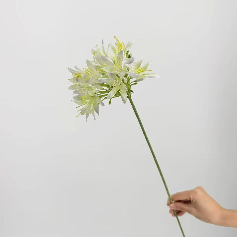 Single Stem Artificial Agapanthus Flower, 24" Tall Realistic Fake Flower for Wedding Decor, Home Styling, and Floral Arrangements