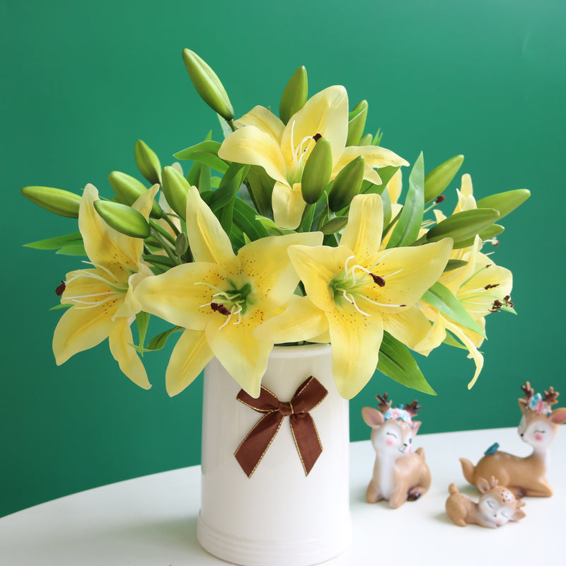 Bulk 14" Oriental Lilies Stems Real Touch Flowers Table Centerpieces Arrangements Wholesale