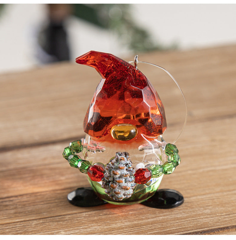 Bulk Christmas Transparent Elf Ornament with Pinecone Cake Holiday Table Decor Wholesale