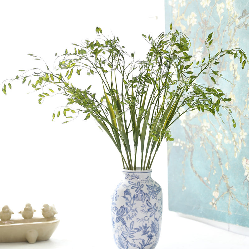 Artificial Cat Grass Stem, 2-Branch Foxtail Grass, 31" Height, Silk-Like Fabric, Indoor Décor, Wedding & Event Styling