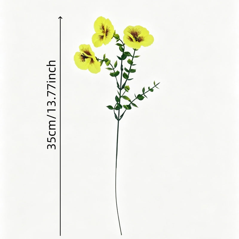 Artificial Eucalyptus Single Stem with 3 Blooms, 14" Silk-Like Faux Greenery for Wedding Centerpieces, Home Decor