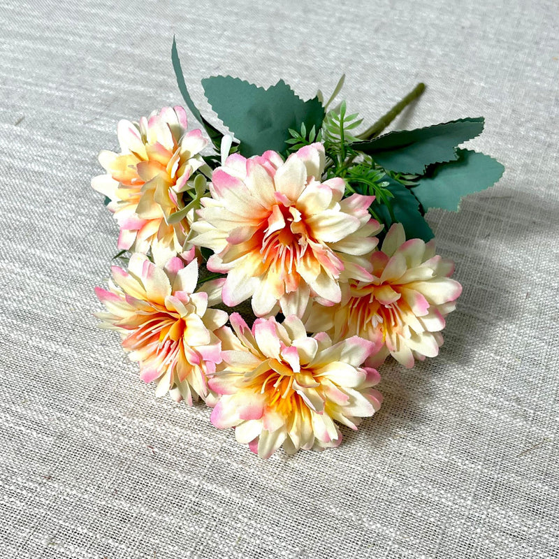 Artificial Cosmos Flower Bush with 5 Blooms, Faux Silk Fabric, Wedding, Home Decor & Office Floral Arrangement
