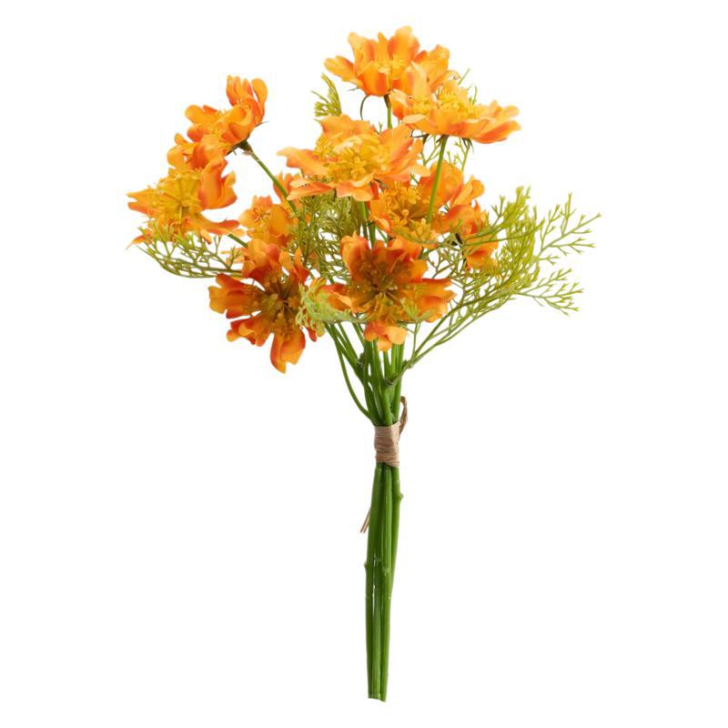 Artificial Cosmos & Daisy Bouquet, 10 Blooms, 15" Tall, Silk Flowers for Home Decor, Wedding, Photography