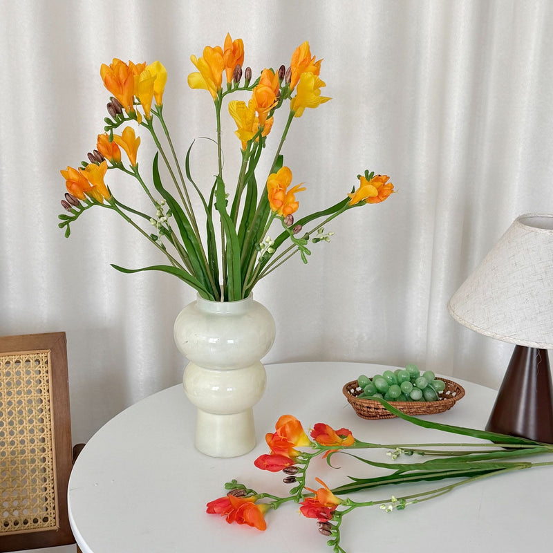 24" Faux Silk Orchid Bush with 6 Blooms, Modern Home Decor, Wedding & Commercial Styling