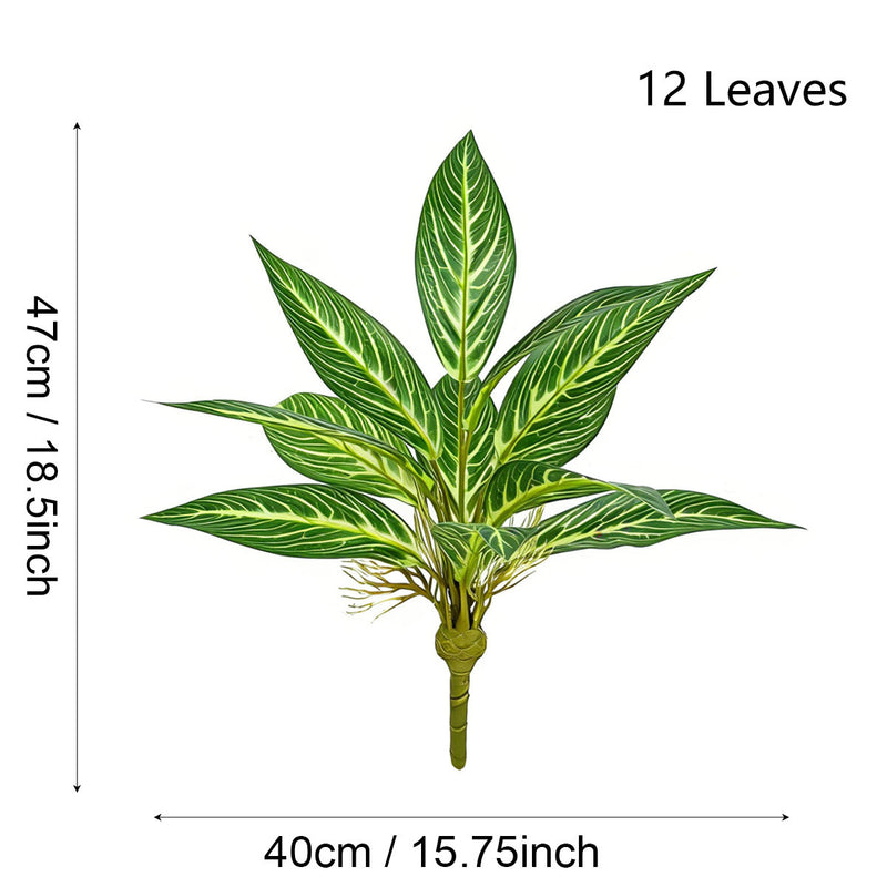 Artificial Snake Plant Bush with 12 Leaves, 16" Tall Faux Sansevieria for Home Office Decor, Wedding & Commercial Spaces