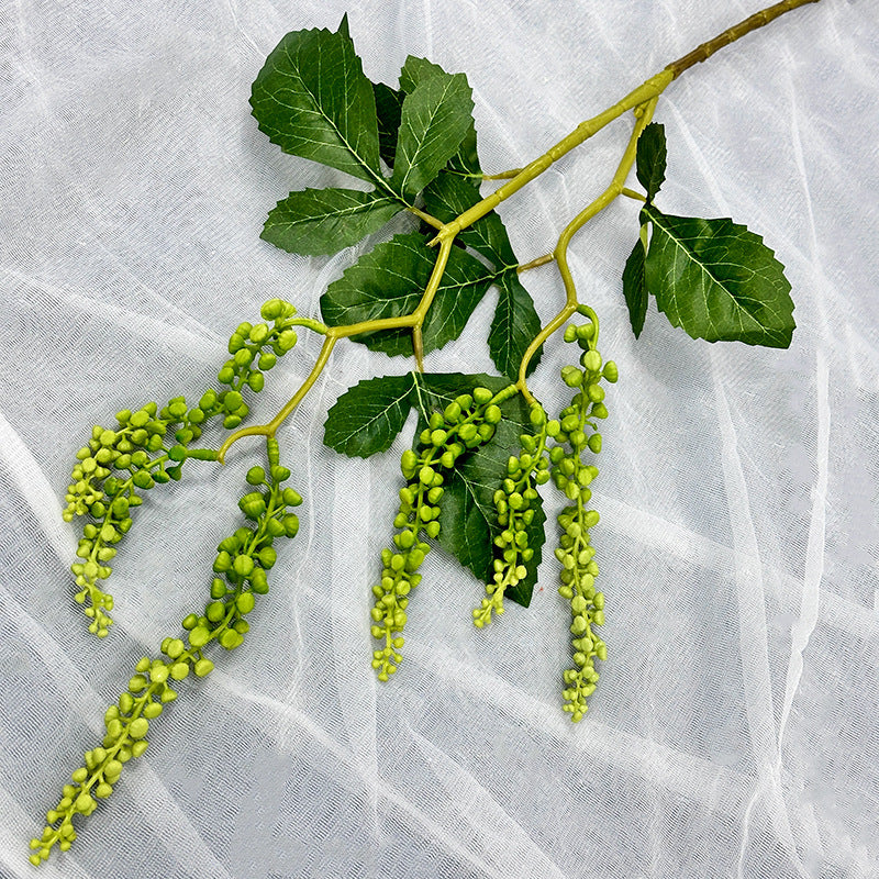 Single Stem Artificial Mountain Trail Vine with 6 Berries, 32" Latex Real-Touch Foliage for Wedding Decor & Home Styling