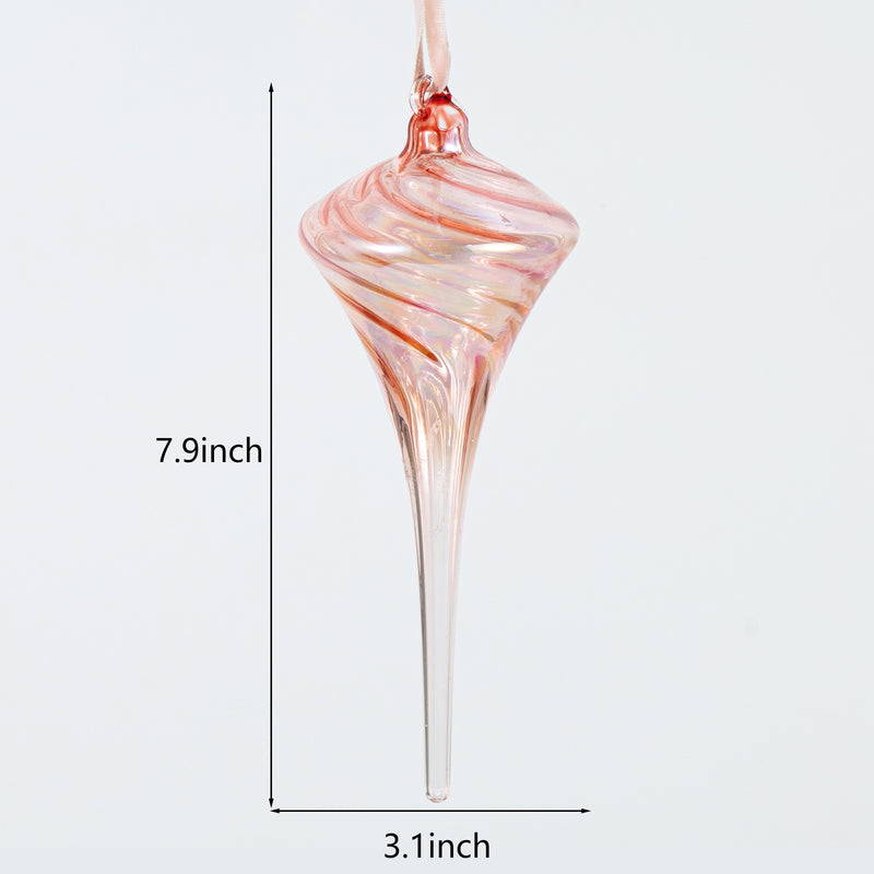 Bulk Christmas Glass Ornaments Sparkle Helical Drop Ornament for Christmas Tree Decor Wholesale