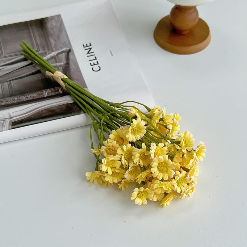 Artificial Chamomile Bouquet, 10-inch Silk Daisy Flowers, Set of 6, Home Decor, Wedding Centerpiece, Seasonal Arrangements