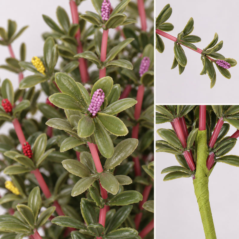 Artificial Purslane Bush, Faux Succulent Greenery Stem for Wedding, Home Decor & DIY Floral Arrangements