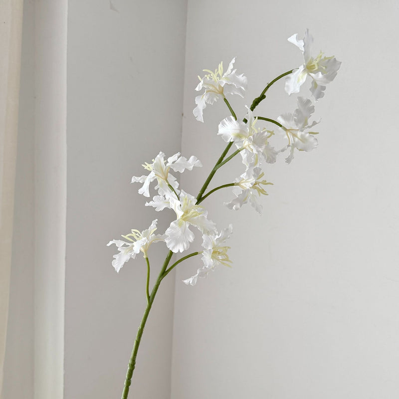 Artificial Iris Bush with 9 Blooms, 37" Tall Silk-Like Faux Flowers for Wedding Decor, Home & Commercial Use