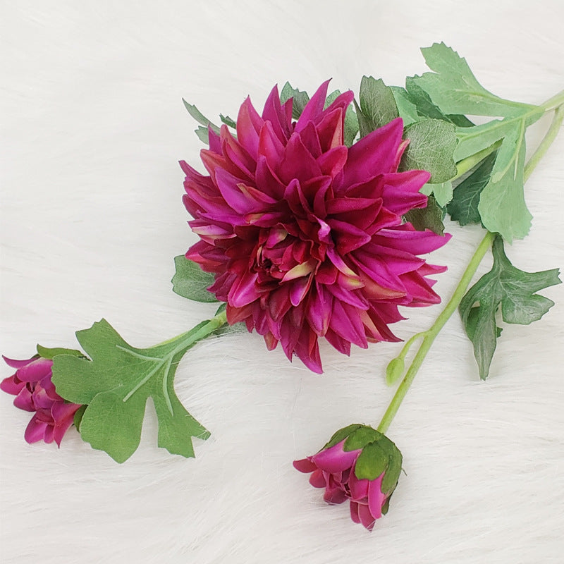 Dahlia artificiel en vrac de 24 pouces de haut avec tige au toucher réaliste, fleurs de dahlia artificielles en gros