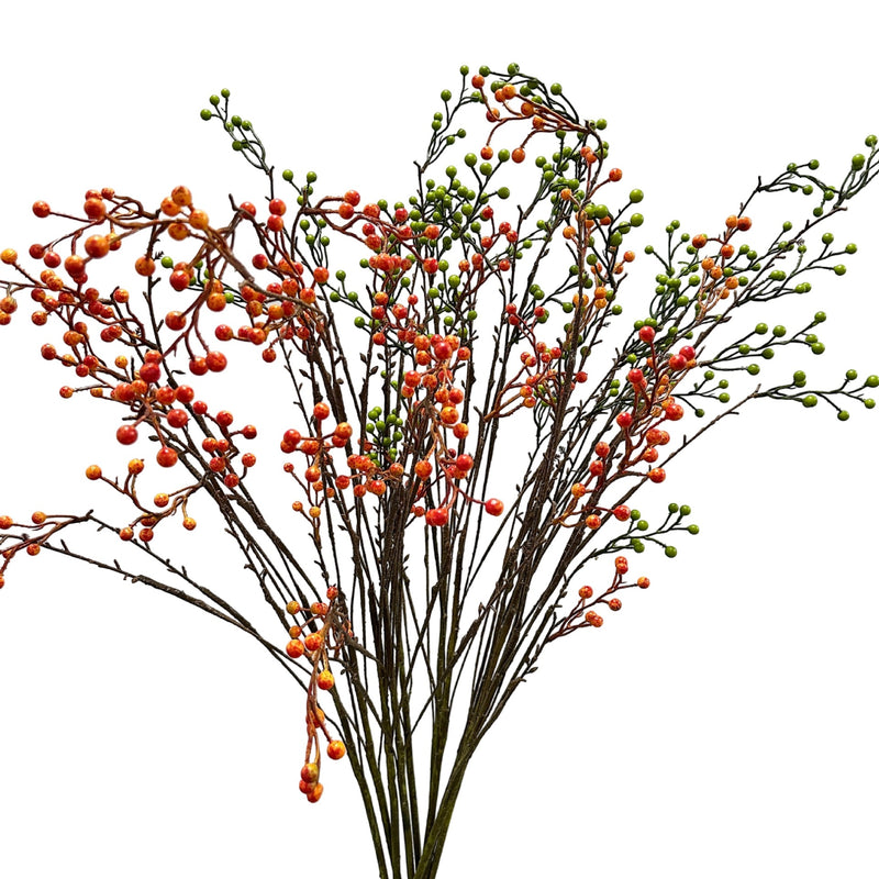 Artificial Red Berry Bush, 55" Long Faux Foam Berry Stems for Wedding Centerpieces, Home Decor, and Seasonal Displays