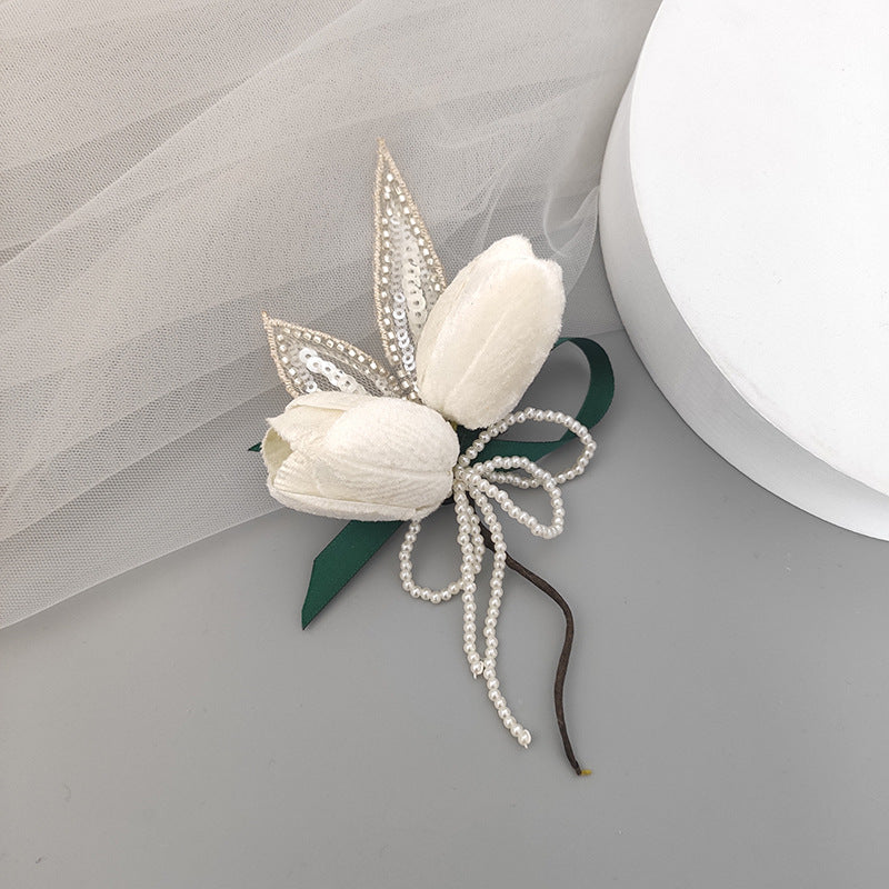 Bulk Velvet Tulip Corsage for Bride Bridesmaid Wedding Party Wholesale