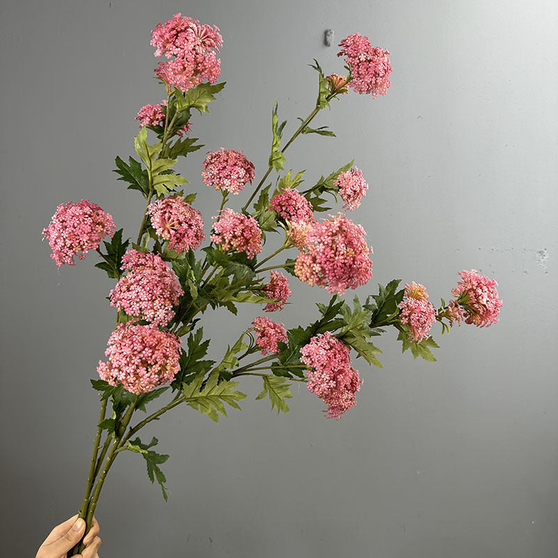 33" Light Luxury Hydrangea Bush with 6 Blooms, Artificial Flowers for Weddings, Home Decor, and Offices