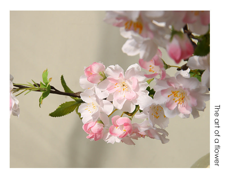 Artificial Cherry Blossom Branch, 36" Single Stem with 25 Blooms, Silk Flower for Home Decor, Wedding, Office, Modern & Luxe Style
