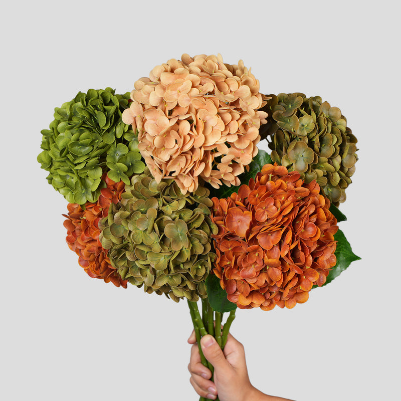 Artificial Hydrangea Single Stem, 1 Bloom, Plastic Faux Flower for Wedding, Home Decor and Hotel Display