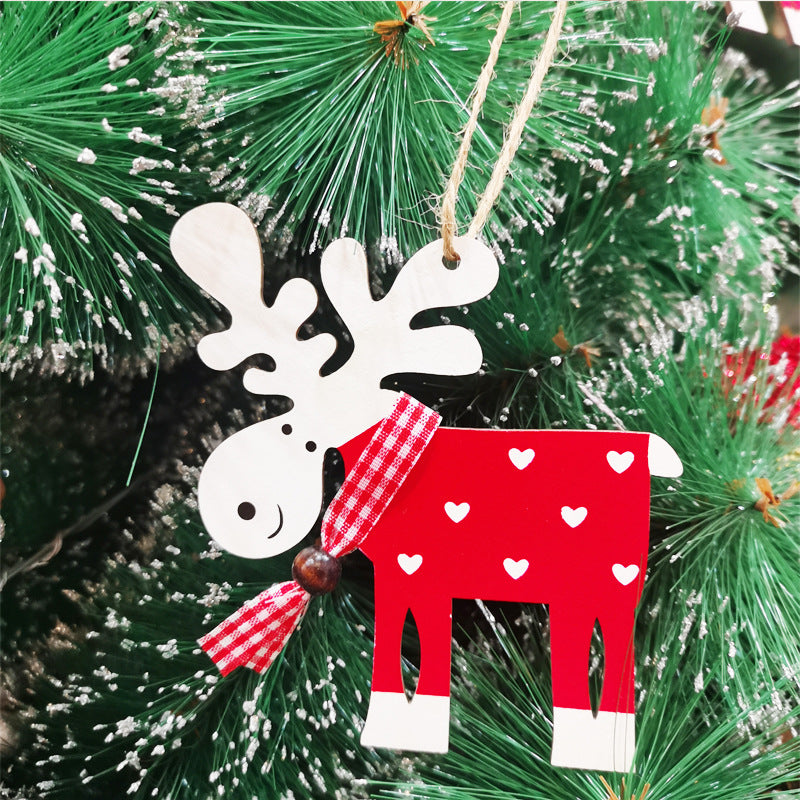 Lot de 5 décorations suspendues en forme d'élan avec corde pour décoration de fête de Noël, vente en gros