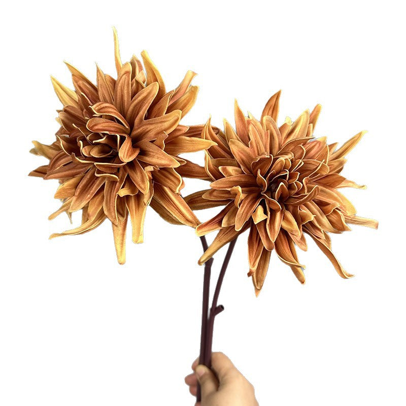 24" Single Stem PU Chrysanthemum Artificial Flower, Realistic Fake Bloom for Wedding Centerpieces, Home Decor, and Commercial Displays