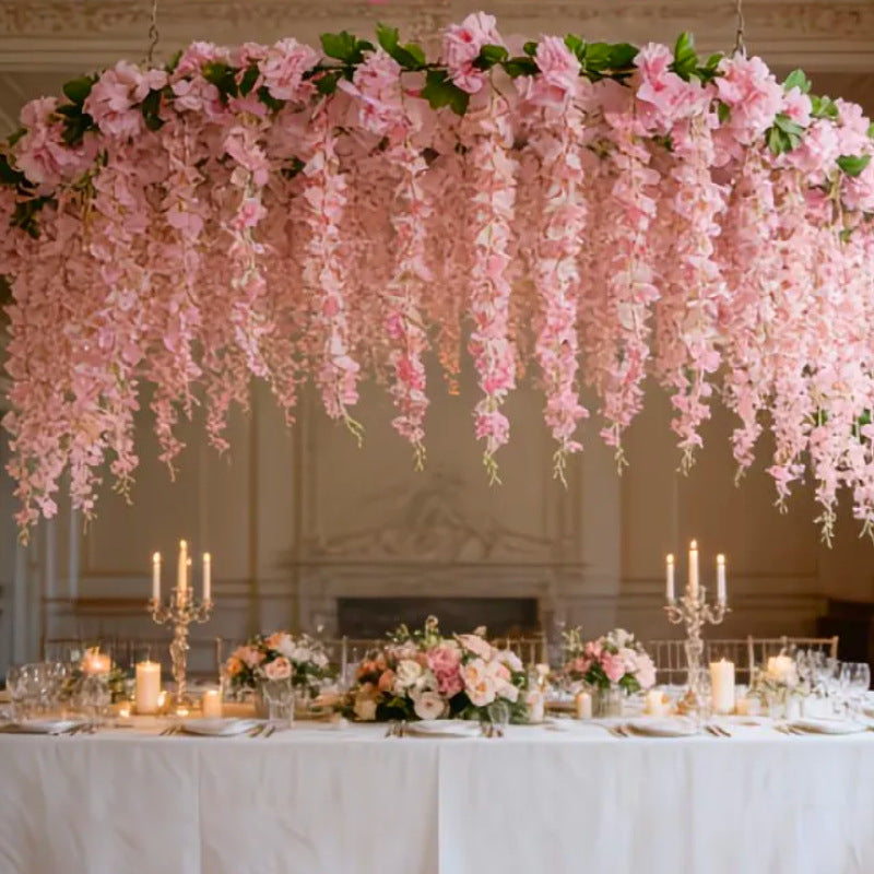 Artificial Wisteria Vine Garland, 91" Silk-Like Faux Floral Decor for Home, Wedding & Events