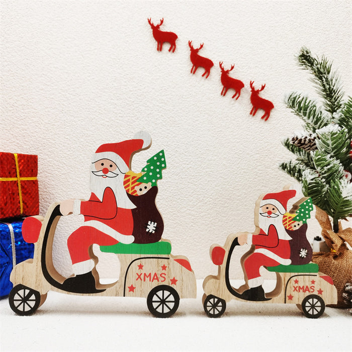Bulk Christmas Ornaments Santa Rides Bicycle with Gifts Accessories Wholesale