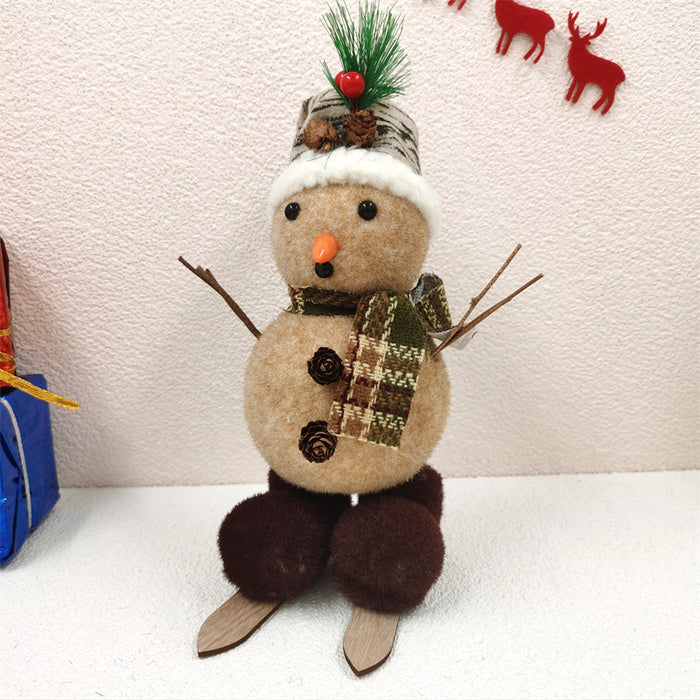 Bulk Xmas Snowman Doll with Sleigh Scarf Hat Felt Ornaments Gifts Wholesale