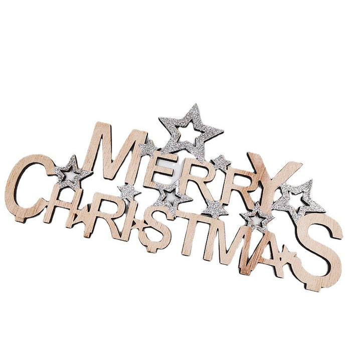 Bulk Merry Christmas Sign Ornament with Glitter Star for Tabletop Decor Wholesale