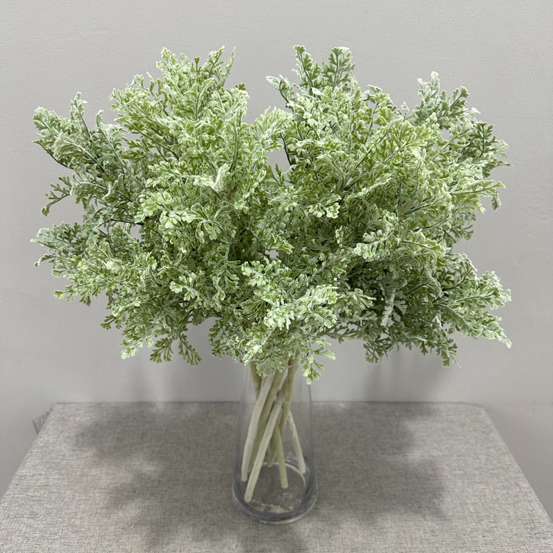 Artificial Dusty Miller Bush, 24" Silver Leaves Stem for Wedding Centerpieces, Home Decor, Floral Arrangements
