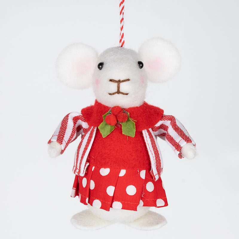 Bulk Christmas Felt Mice Ornaments for Christmas Tree Wreath Home Party Supplies Hanging Decor Wholesale