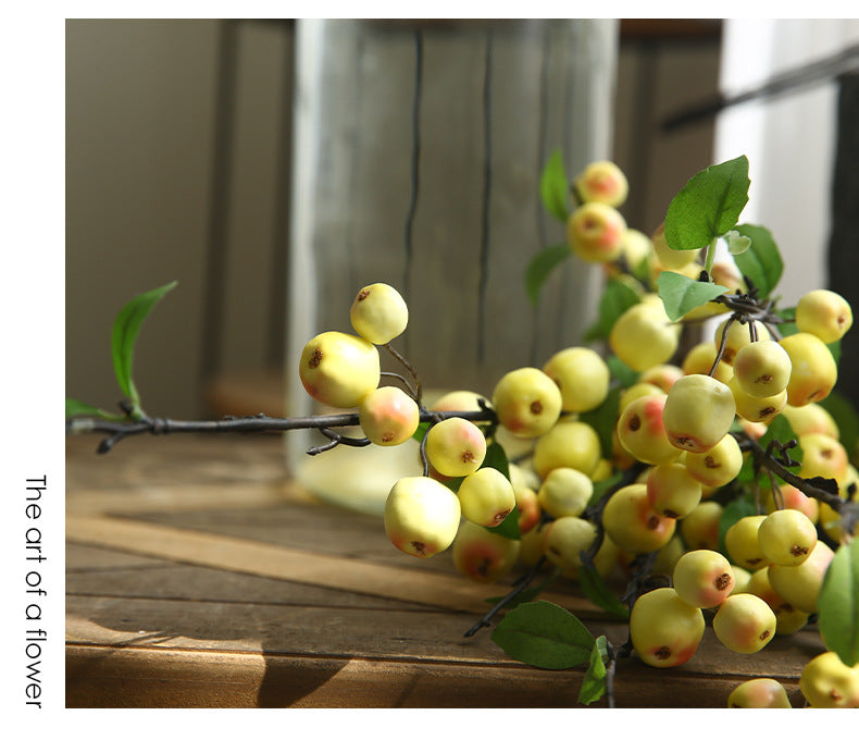Artificial Apple Stem, Single Branch with 36 Blooms, 41" Long Faux Silk Fruit Stem for Home Decor, Wedding Centerpieces