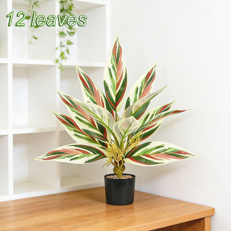 Artificial Snake Plant Bush with 12 Leaves, 16" Tall Faux Sansevieria for Home Office Decor, Wedding & Commercial Spaces